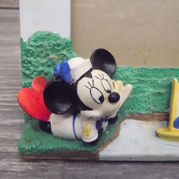 Vintage Mickey Minnie Mouse Sailboat 3.5 x 5 Photo Picture Frame Collectible - Picture 2 of 15